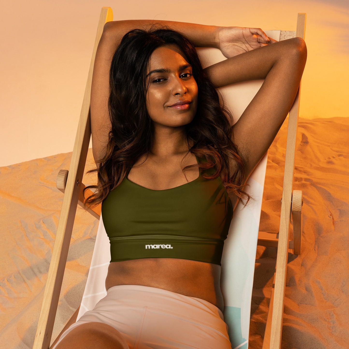 Olive Longline sports bra