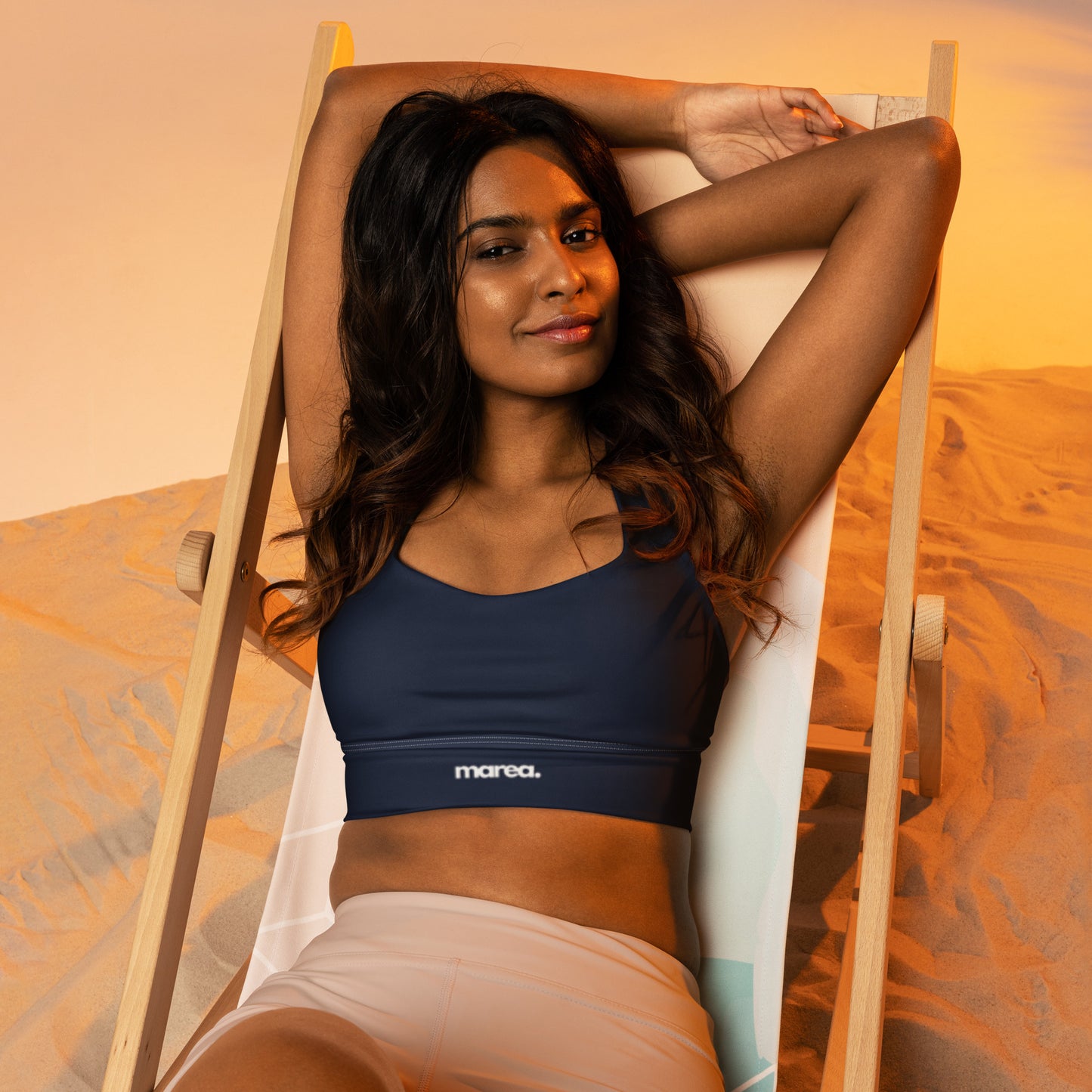 Navy Longline sports bra